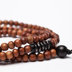 African Wood Bead Bracelet // Red (S (7” Wrist))