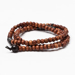 African Wood Bead Bracelet // Red (S (7” Wrist))