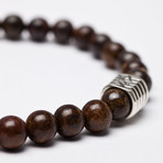 Bronzite + Onyx +Sterling Silver Bead Bracelet (M (7.25” Wrist))