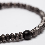 Hematite + Onyx Bracelet // Gunmetal (L (7.5” Wrist))