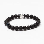 Lava Bead Bracelet // Navy Tigereye (L (7.5” Wrist))