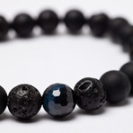 Lava Bead Bracelet // Navy Tigereye (L (7.5” Wrist))