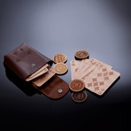 Classic Hardwood Poker Set with Chips and Cards