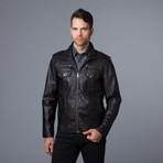 Leather Officer's Jacket // Charcoal (L)