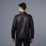 Leather Officer's Jacket // Charcoal (L)