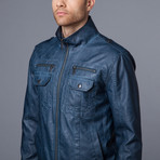 Leather Officer's Jacket // Legion Blue (S)