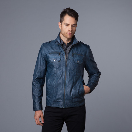 Leather Officer's Jacket // Legion Blue (S)