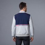 Colorblock Soft Shell Track Jacket // Light Grey + Navy (S)