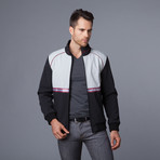 Colorblock Soft Shell Track Jacket // Black + Light Grey (XL)