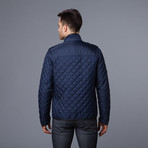 Urban Republic // Quilted Jacket + Leather Piping // Navy (L)