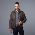 Urban Republic // Quilted Bomber + Knit Collar // Olive (L)