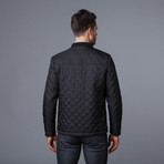 Urban Republic // Quilted Jacket + Knit Collar // Black (XL)