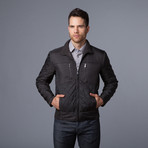 Urban Republic // Quilted Bomber + Knit Collar // Charcoal (L)