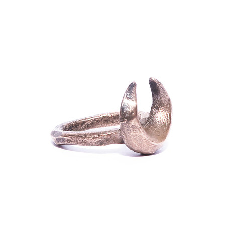 Crescent Moon Ring // Rose (S (US 5.5) Adjustable)
