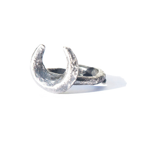 Crescent Moon Ring // Silver (S (US 5.5) Adjustable)