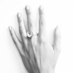 Crescent Moon Ring // Silver (S (US 5.5) Adjustable)