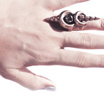 Double Moon Ring // Rose (S (US 5.5))