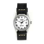 Rolex Datejust // Black Strap // Refinished White Roman // c. 1970s