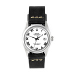 Rolex Datejust // Black Strap // Refinished White Roman // c. 1970s