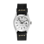 Rolex Datejust // Black Strap // Refinished Silver Index // c. 1970s