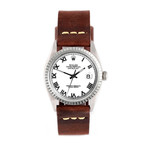 Rolex Datejust // Brown Strap // Refinished White Roman // c. 1970s