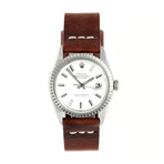 Rolex Datejust // Brown Strap // Refinished White Index // c. 1970s