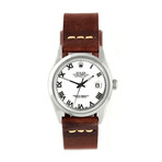 Rolex Datejust // Brown Strap // Refinished White Roman // c. 1970s