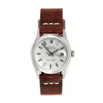 Rolex Datejust // Brown Strap // Refinished Silver Index // c. 1970s