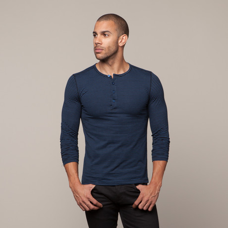 Perfection Henley // Black + Navy (S)