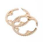 Chain Ring Hoop Earrings (Gold)