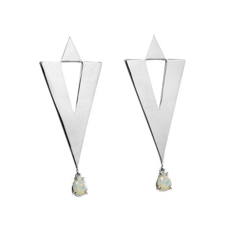 Summer Solace Earrings // Opal Crystal (Gold Plated)