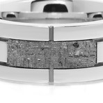 Lashbrook Crag Cobalt & Meteorite Ring With Square Pattern (Size 7)