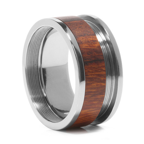 Heavy Stone Twist Titanium Ring (Size 7)