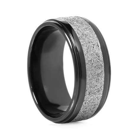 Lashbrook Navarro Black Zirconium & Meteorite Ring (Size 7)