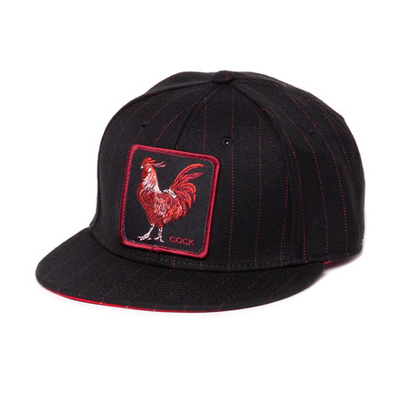 Red Rooster Wool Baseball Cap // Black Pinstripe