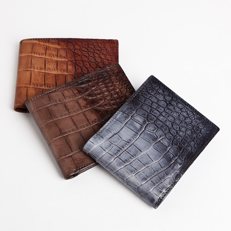Nile Crocodile // Bi-Fold Wallet (Cognac)