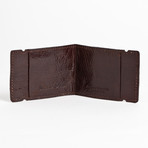 Brown Caiman // Cash Cover (Matte Brown with Orange stitch)