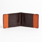 Brown Caiman // Cash Cover (Matte Brown with Orange stitch)