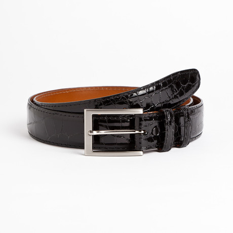 American Alligator Belt // Glossy Black (28)