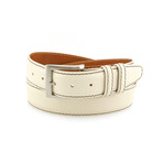 Pebble Leather Grain Belt // Sand + Brown (28)