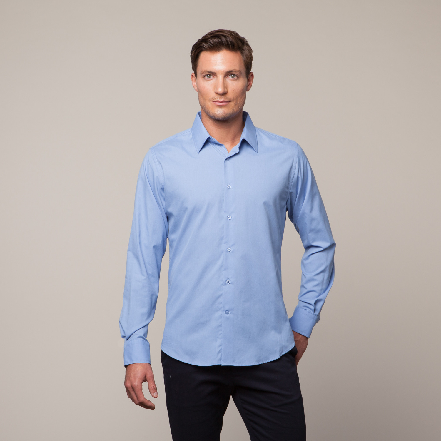 Button Up Shirt // Ocean Blue (S) - Vitali - Touch of Modern