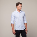 Button Up Shirt // White + Blue Stripe (2XL)