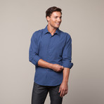 Button Up Shirt // Navy Blue (L)