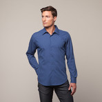 Button Up Shirt // Navy Blue (M)