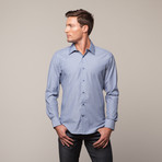 Button Up Shirt // Jean + White Stripe (M)