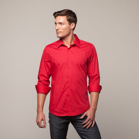 Button Up Shirt // Red (S)