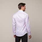 Button Up Shirt // Pink + White Stripes (M)