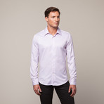 Button Up Shirt // Pink + White Stripes (M)