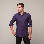 Button Up Shirt // Electric Purple + Circles (M)