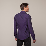 Button Up Shirt // Electric Purple + Circles (M)